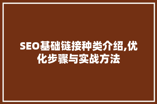 SEO基础链接种类介绍,优化步骤与实战方法 百度SEO
