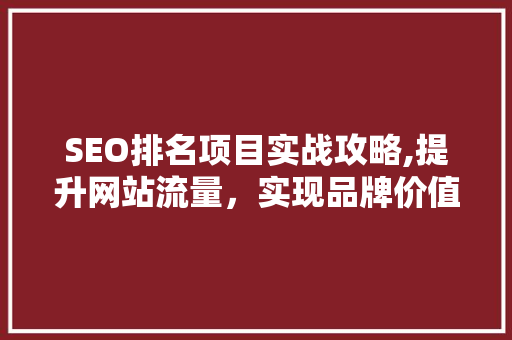 SEO排名项目实战攻略,提升网站流量，实现品牌价值最大化 必应SEO