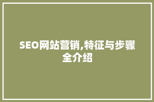 SEO网站营销,特征与步骤全介绍