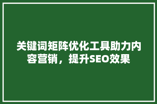 关键词矩阵优化工具助力内容营销，提升SEO效果