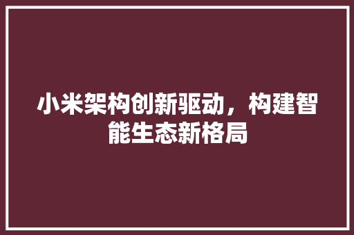 小米架构创新驱动，构建智能生态新格局 搜狗SEO