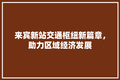 来宾新站交通枢纽新篇章，助力区域经济发展 神马SEO