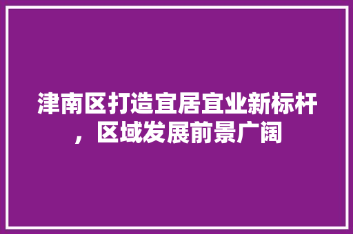 津南区打造宜居宜业新标杆，区域发展前景广阔 GoogleSEO
