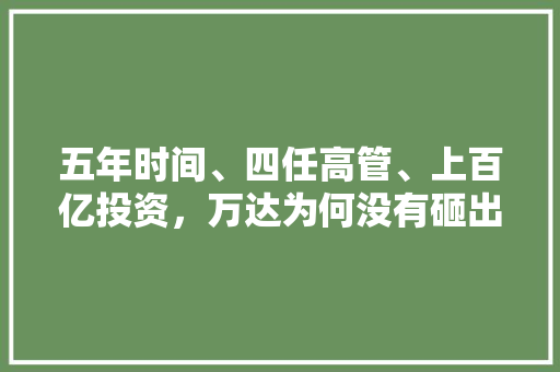 五年时间、四任高管、上百亿投资，万达为何没有砸出一个电商「为什么很多公司没做网站呢」 五年时间、四任高管、上百亿投资，万达为何没有砸出一个电商「为什么很多公司没做网站呢」 神马SEO
