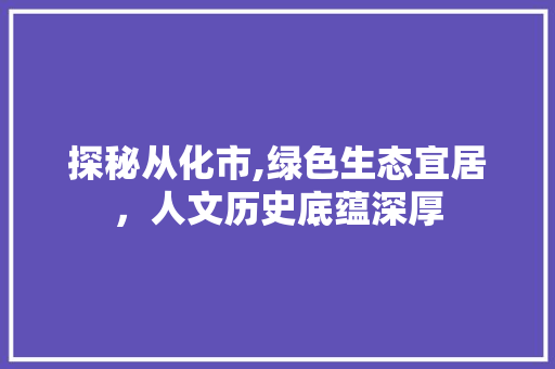 探秘从化市,绿色生态宜居，人文历史底蕴深厚 GoogleSEO