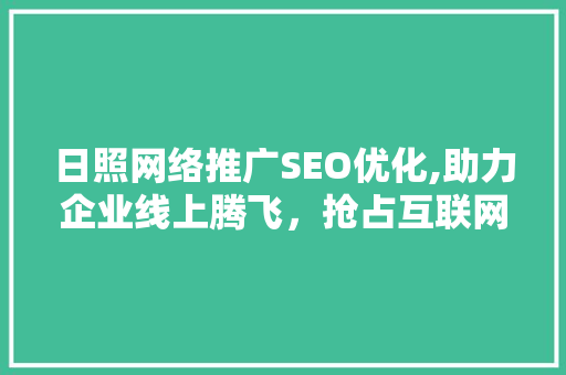 日照网络推广SEO优化,助力企业线上腾飞，抢占互联网商机 百度SEO
