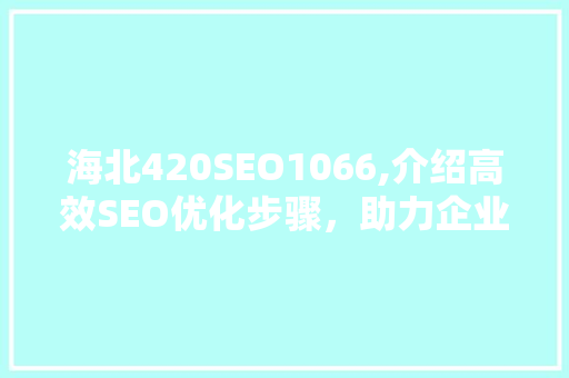 海北420SEO1066,介绍高效SEO优化步骤，助力企业腾飞 百度SEO