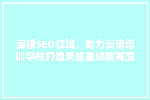深耕SEO领域，助力云南培训学校打造网络品牌新高度