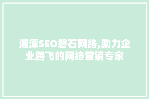 湘潭SEO磐石网络,助力企业腾飞的网络营销专家 搜狗SEO