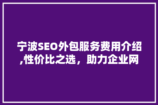 宁波SEO外包服务费用介绍,性价比之选，助力企业网络营销 GoogleSEO