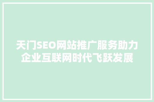 天门SEO网站推广服务助力企业互联网时代飞跃发展 必应SEO 天门SEO网站推广服务助力企业互联网时代飞跃发展 必应SEO