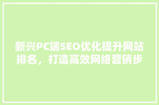 新兴PC端SEO优化提升网站排名，打造高效网络营销步骤 GoogleSEO