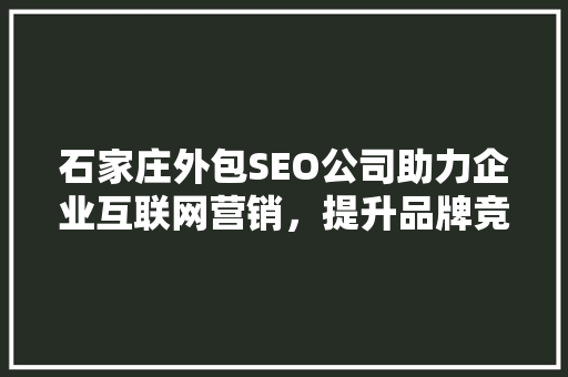 石家庄外包SEO公司助力企业互联网营销，提升品牌竞争力 搜狗SEO