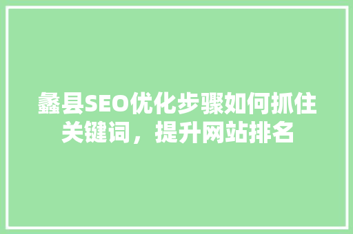 蠡县SEO优化步骤如何抓住关键词，提升网站排名 百度SEO