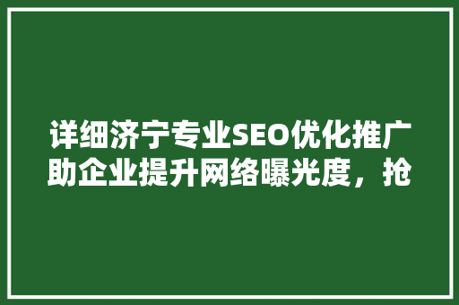 详细济宁专业SEO优化推广助企业提升网络曝光度，抢占市场先机 GoogleSEO