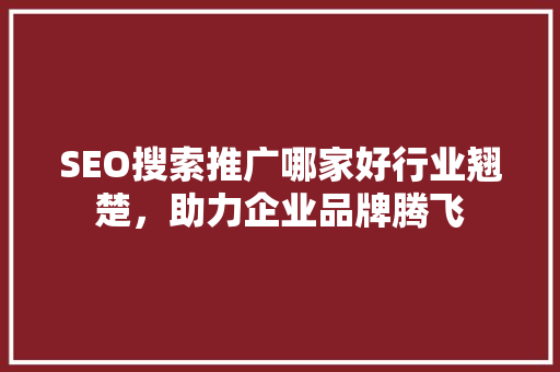 SEO搜索推广哪家好行业翘楚，助力企业品牌腾飞 搜狗SEO