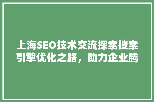 上海SEO技术交流探索搜索引擎优化之路，助力企业腾飞