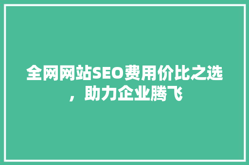 全网网站SEO费用价比之选，助力企业腾飞 神马SEO