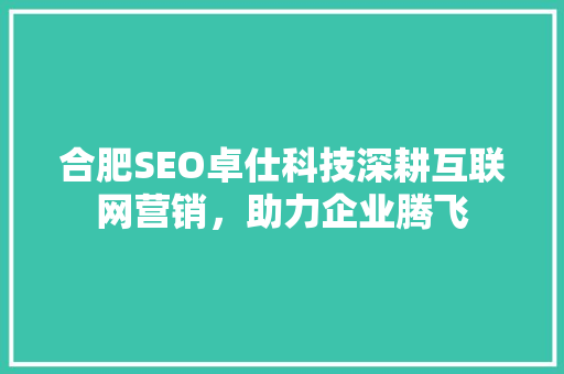 合肥SEO卓仕科技深耕互联网营销，助力企业腾飞 神马SEO