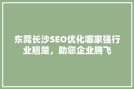 东莞长沙SEO优化哪家强行业翘楚，助您企业腾飞 必应SEO
