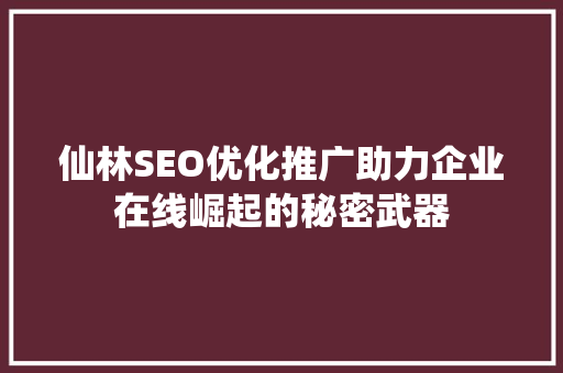 仙林SEO优化推广助力企业在线崛起的秘密武器 搜狗SEO