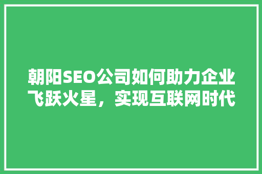 朝阳SEO公司如何助力企业飞跃火星，实现互联网时代新突破