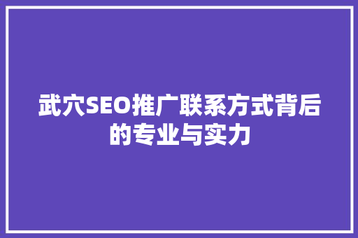 武穴SEO推广联系方式背后的专业与实力 GoogleSEO