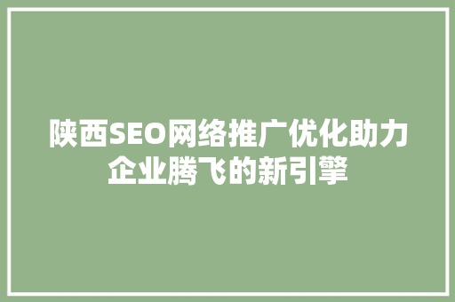陕西SEO网络推广优化助力企业腾飞的新引擎 必应SEO