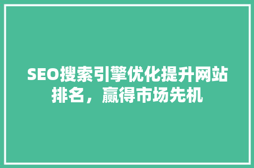 SEO搜索引擎优化提升网站排名，赢得市场先机 百度SEO