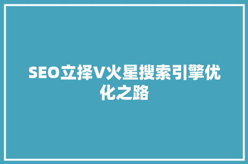 SEO立择V火星搜索引擎优化之路 百度SEO
