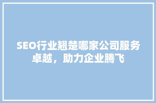 SEO行业翘楚哪家公司服务卓越，助力企业腾飞 必应SEO