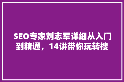 SEO专家刘志军详细从入门到精通，14讲带你玩转搜索引擎优化 GoogleSEO