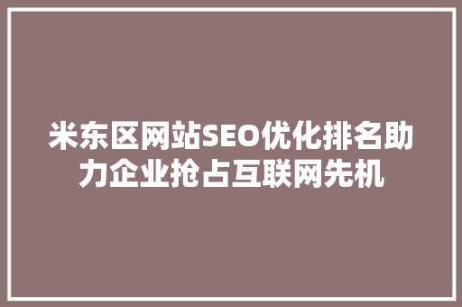 米东区网站SEO优化排名助力企业抢占互联网先机 必应SEO