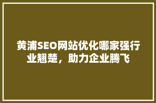 黄浦SEO网站优化哪家强行业翘楚，助力企业腾飞 搜狗SEO