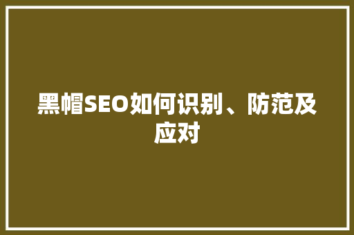 黑帽SEO如何识别、防范及应对 必应SEO