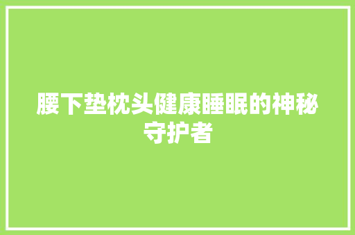 腰下垫枕头健康睡眠的神秘守护者 GoogleSEO