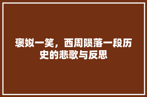 褒姒一笑，西周陨落一段历史的悲歌与反思 必应SEO