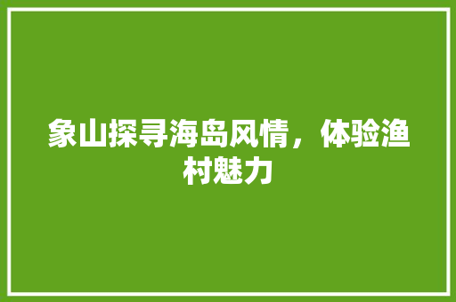 象山探寻海岛风情，体验渔村魅力 GoogleSEO