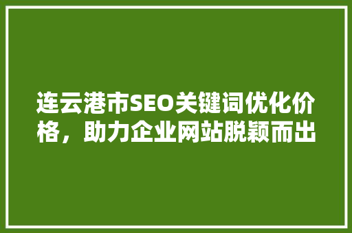 连云港市SEO关键词优化价格，助力企业网站脱颖而出 神马SEO