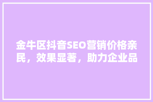 金牛区抖音SEO营销价格亲民，效果显著，助力企业品牌腾飞 GoogleSEO
