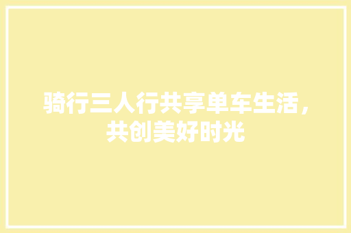 骑行三人行共享单车生活，共创美好时光 必应SEO
