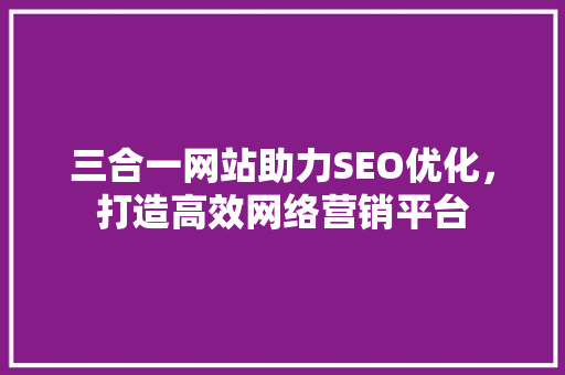 三合一网站助力SEO优化，打造高效网络营销平台 必应SEO
