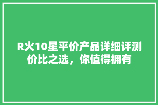 R火10星平价产品详细评测价比之选，你值得拥有 百度SEO