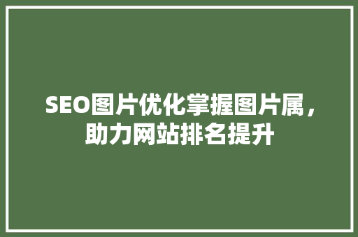 SEO图片优化掌握图片属，助力网站排名提升 必应SEO