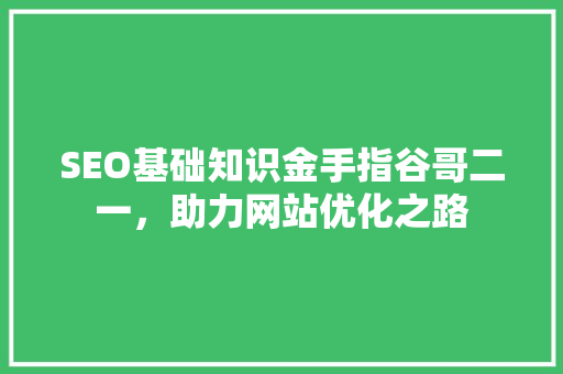 SEO基础知识金手指谷哥二一，助力网站优化之路