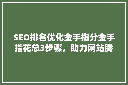 SEO排名优化金手指分金手指花总3步骤，助力网站腾飞