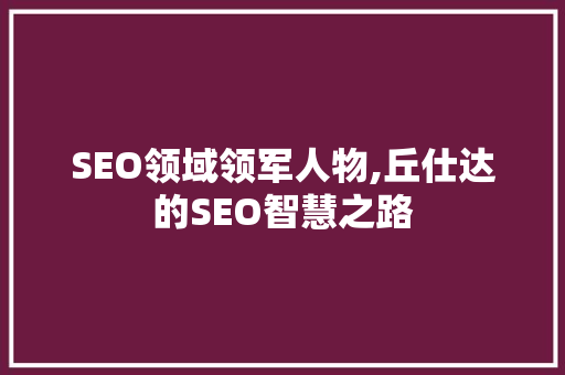 SEO领域领军人物,丘仕达的SEO智慧之路 百度SEO