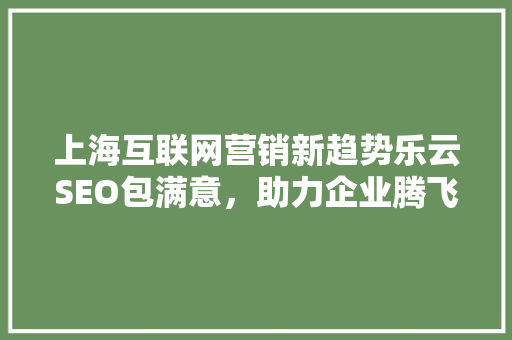 上海互联网营销新趋势乐云SEO包满意，助力企业腾飞 搜狗SEO