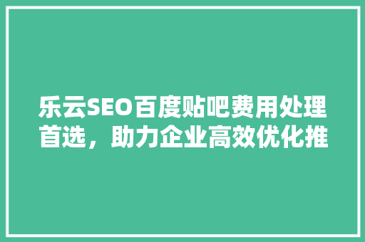 乐云SEO百度贴吧费用处理首选，助力企业高效优化推广 必应SEO