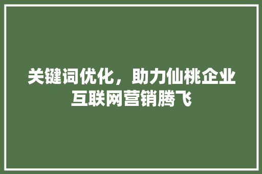 关键词优化，助力仙桃企业互联网营销腾飞 百度SEO